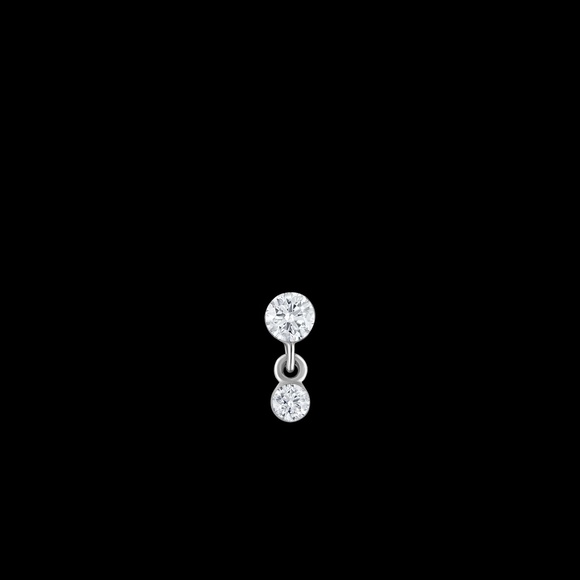 Maria Tash Invisible Set Diamond Dangle Threaded Stud Earring - White Gold - Picture 5 of 8